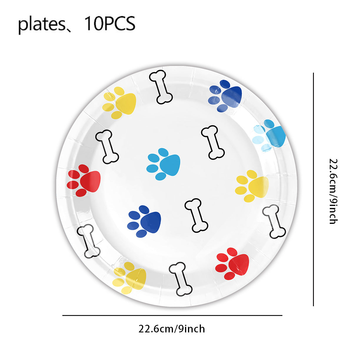 Wholesale Dog Paw Paper Plate Party Supplies Tableware Decoration Paper Set