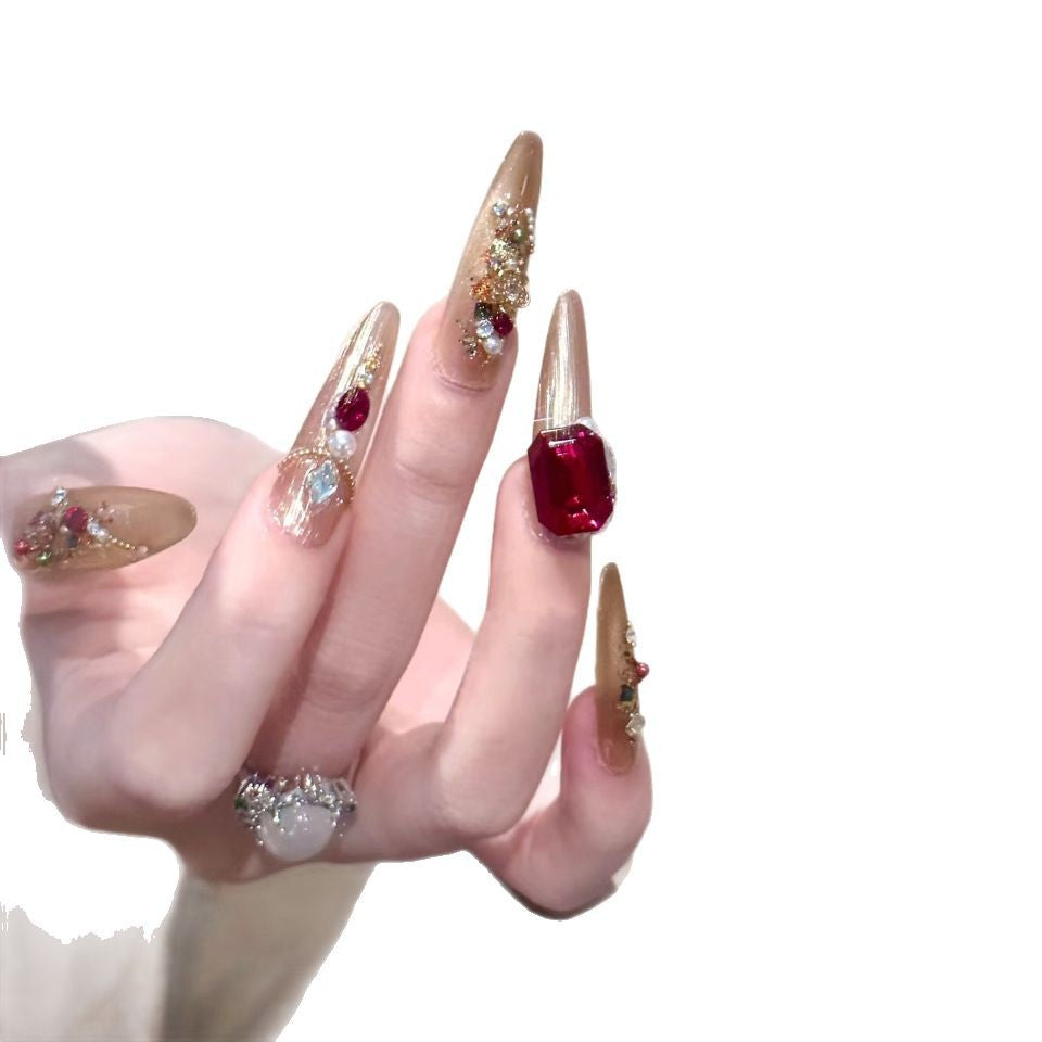 Wholesale 24 Pieces/ box Red Diamond Nails Kits Nail Stickers