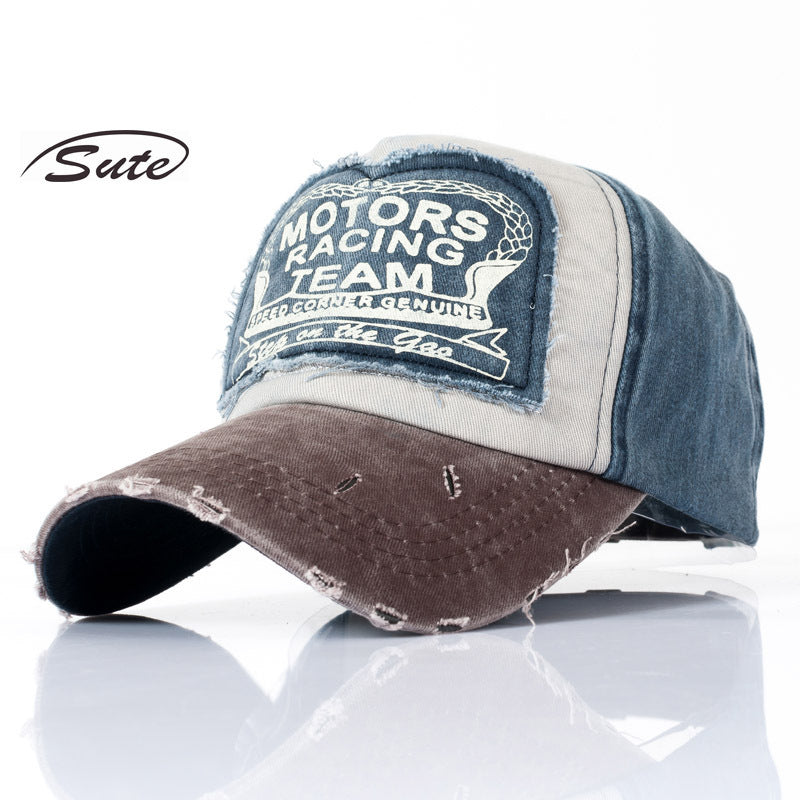 Wholesale Black Washed Cotton Patchwork Baseball Cap Outdoor Sunshade Fashion Accessory