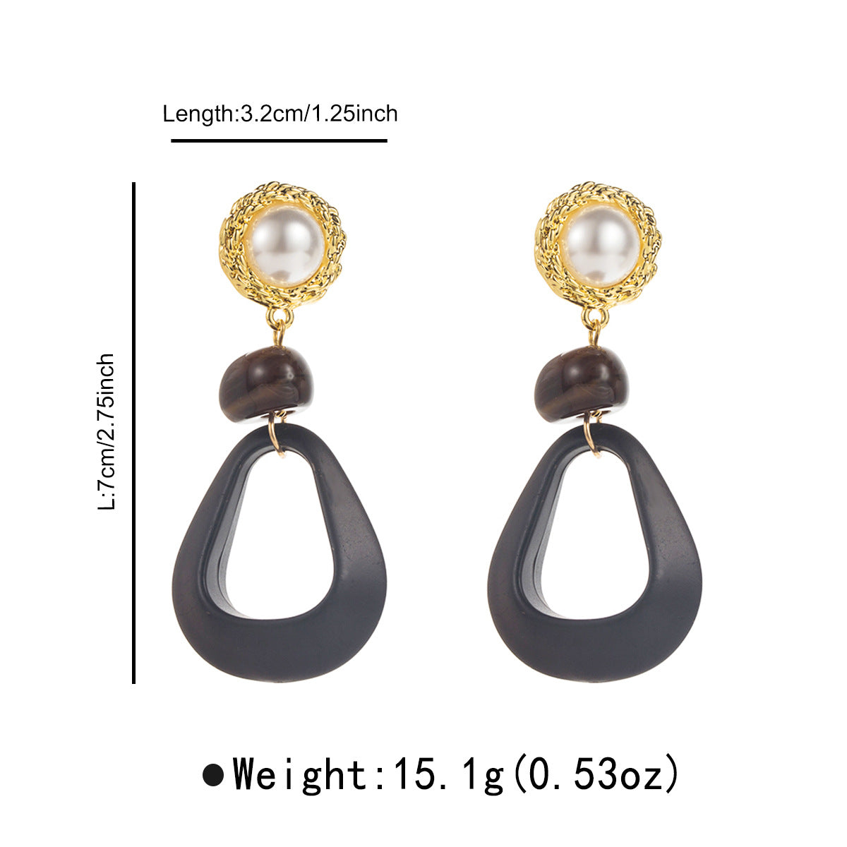 Wholesale  simple temperament irregular geometric resin earrings