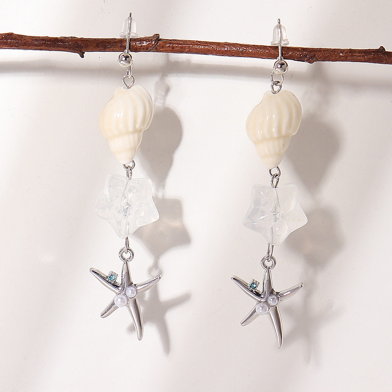 Wholesale Conch and starfish light luxury earrings