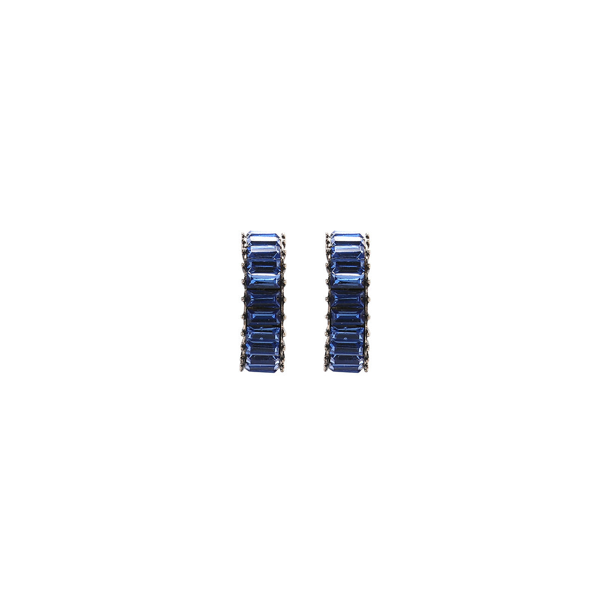 Wholesale  Crystal Diamond C- shaped earrings geometric semi-circular earrings