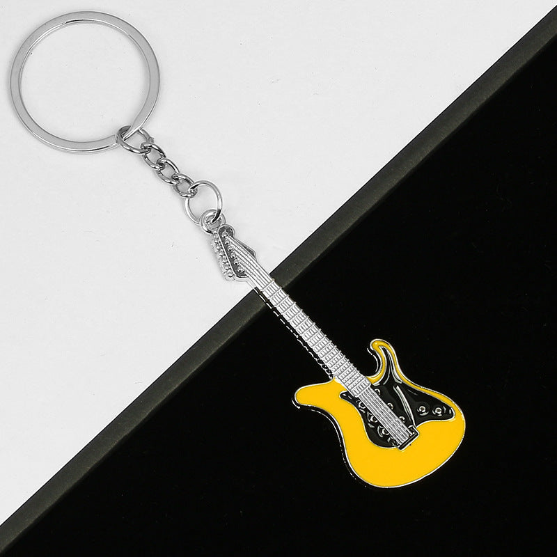 Wholesale Metal Musical Instrument Colorful Guitar Keychains ACC-KC-HongAo013