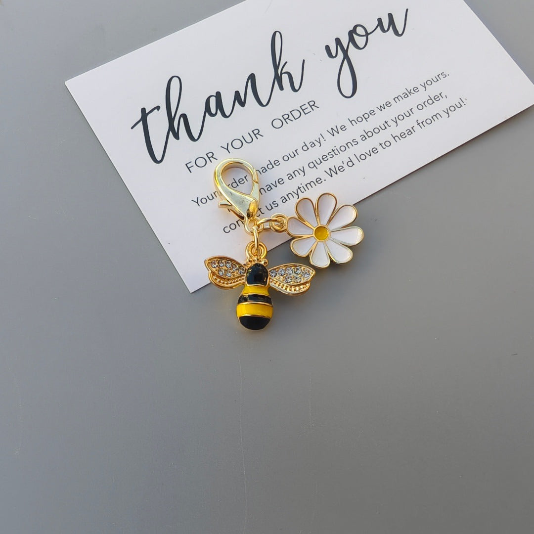 Wholesale Alloy Cartoon Bee Ladybug Keychain Pendant Bag Charm Gift Accessory