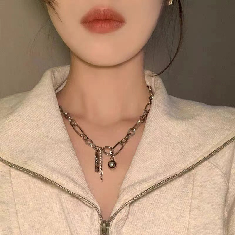 Wholesale Alloy Ti Steel Chain Necklace Fashion Hip Hop Layering Jewelry For Women