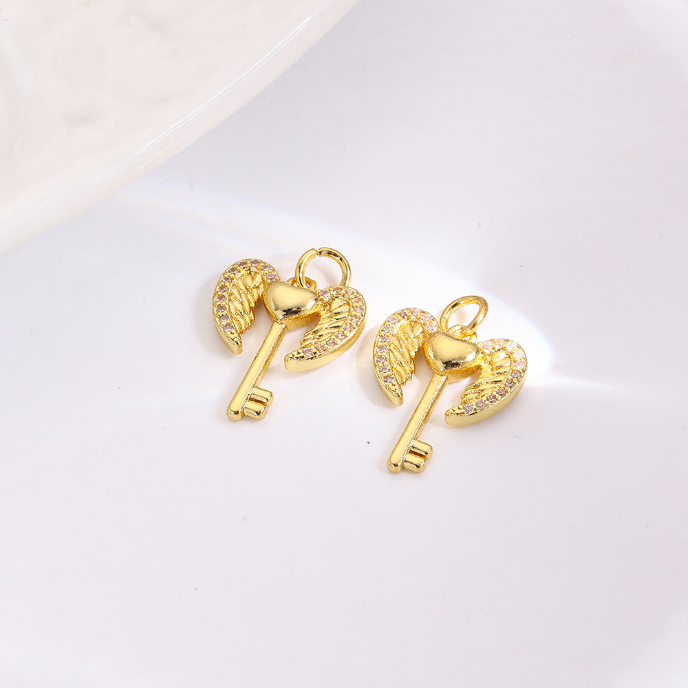 Wholesale Bone Angel Wings Heart Ice Cream Pendant