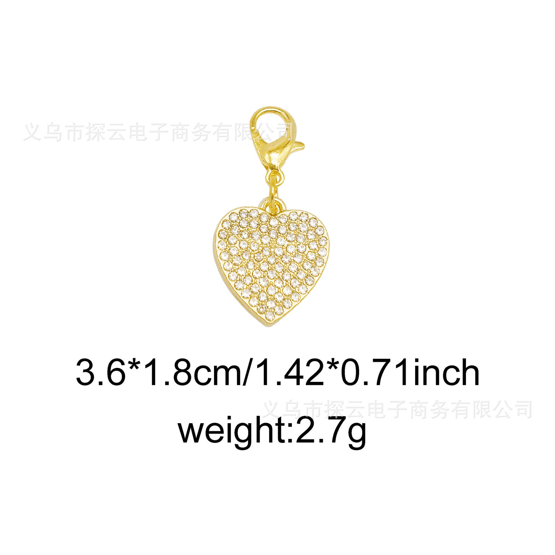 Wholesale Bowknot Heart-Shaped Zircon Diamond   Charms