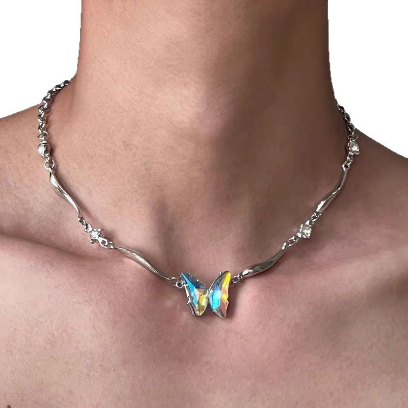 Wholesale Gothic Punk Butterfly Tassel Necklace Collarbone Chain Fashion Jewelry Boutique Resale