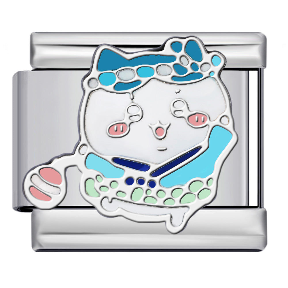 Wholesale Italian Charm Bracelet 9mm DIY Splicing Cute Cartoon Stainless Steel Composable Bracelet