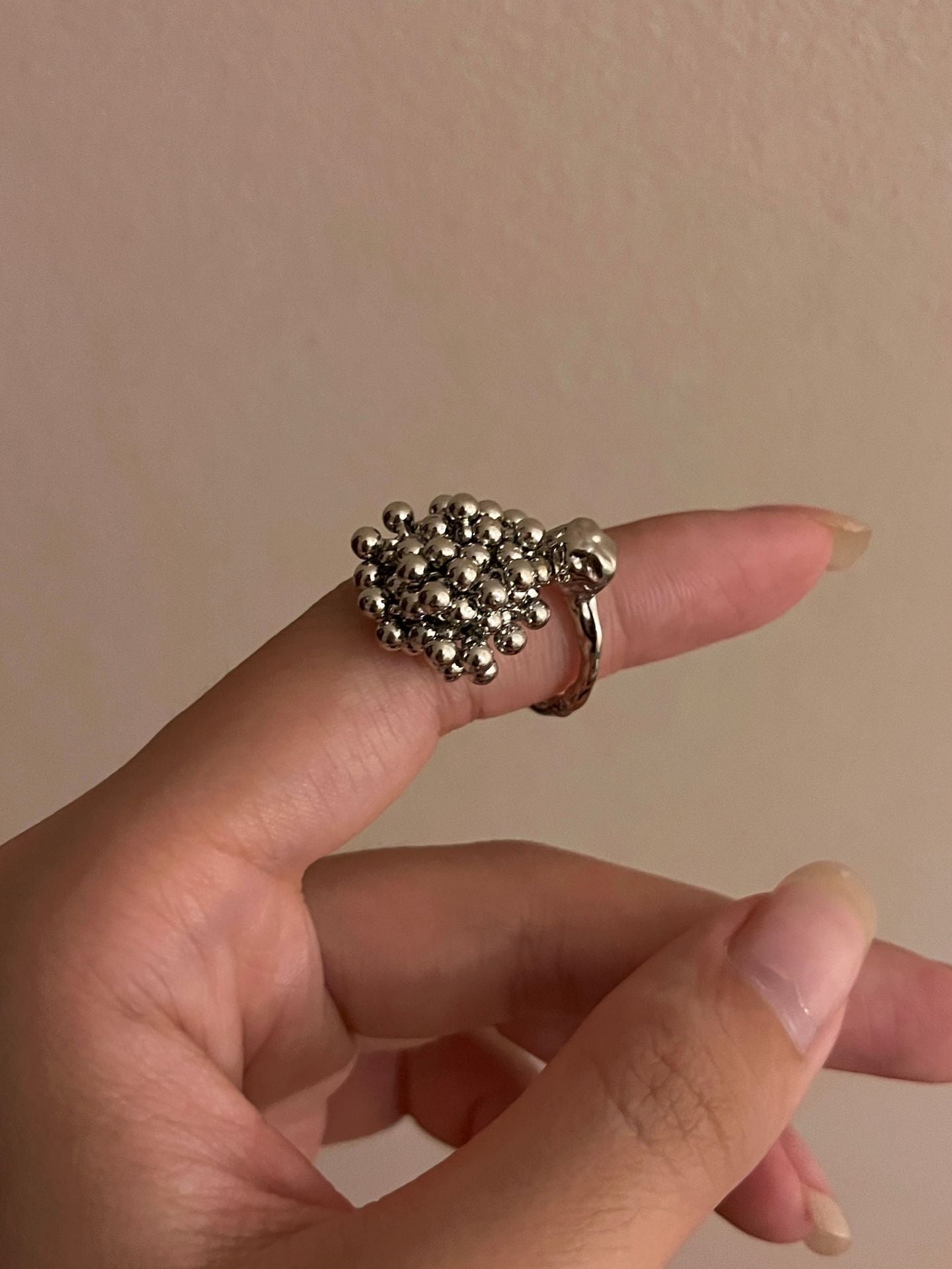 Wholesale punk style metallic beaded rings