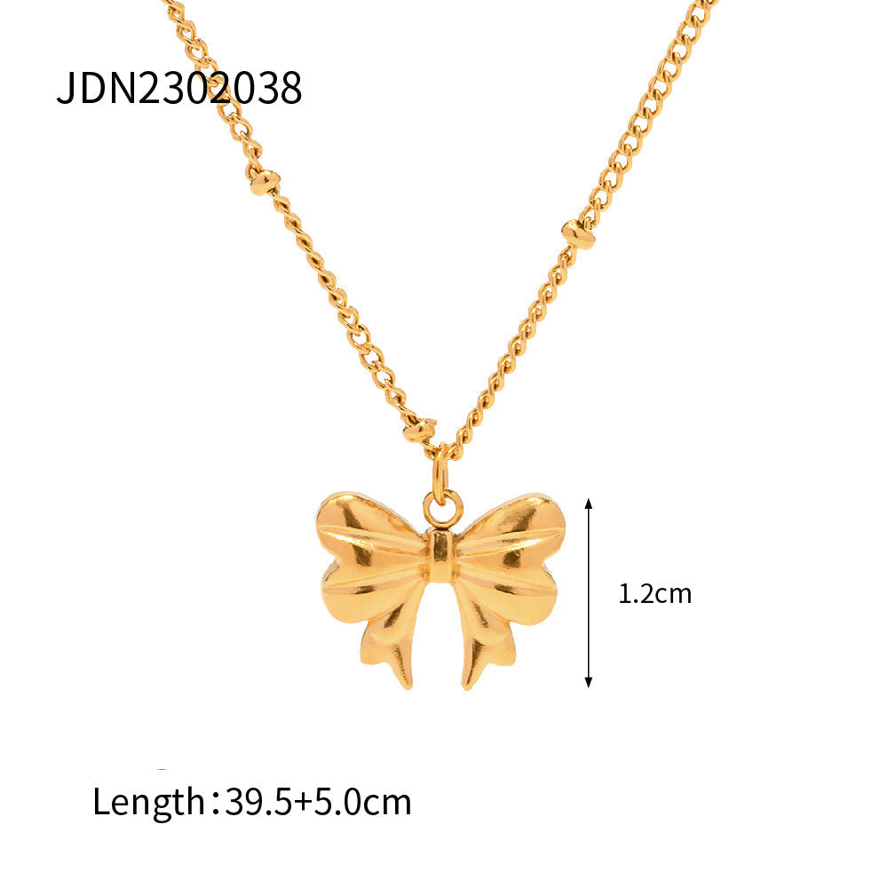 Wholesale Vintage Bowknot Stainless Steel Earrings Necklaces