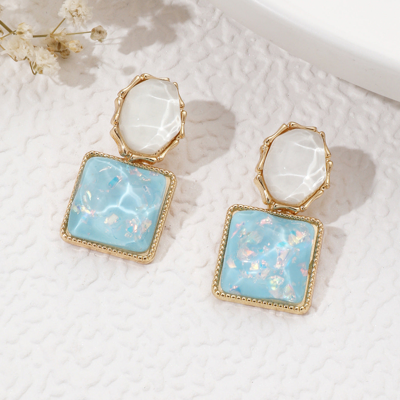 Wholesale Trendy Resin Water Ripple Earrings,  French Style Fashion Jewelry for Everyday Wear