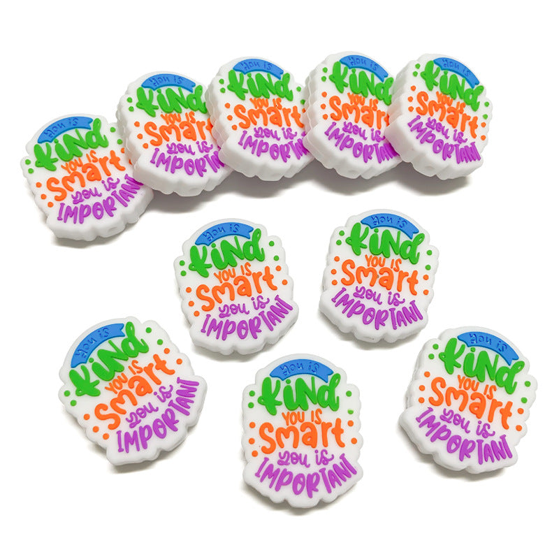 Wholesale 10pcs Colorful English Letters Focal Beads DIY Bead Accessories ACC-BDS-WDX129