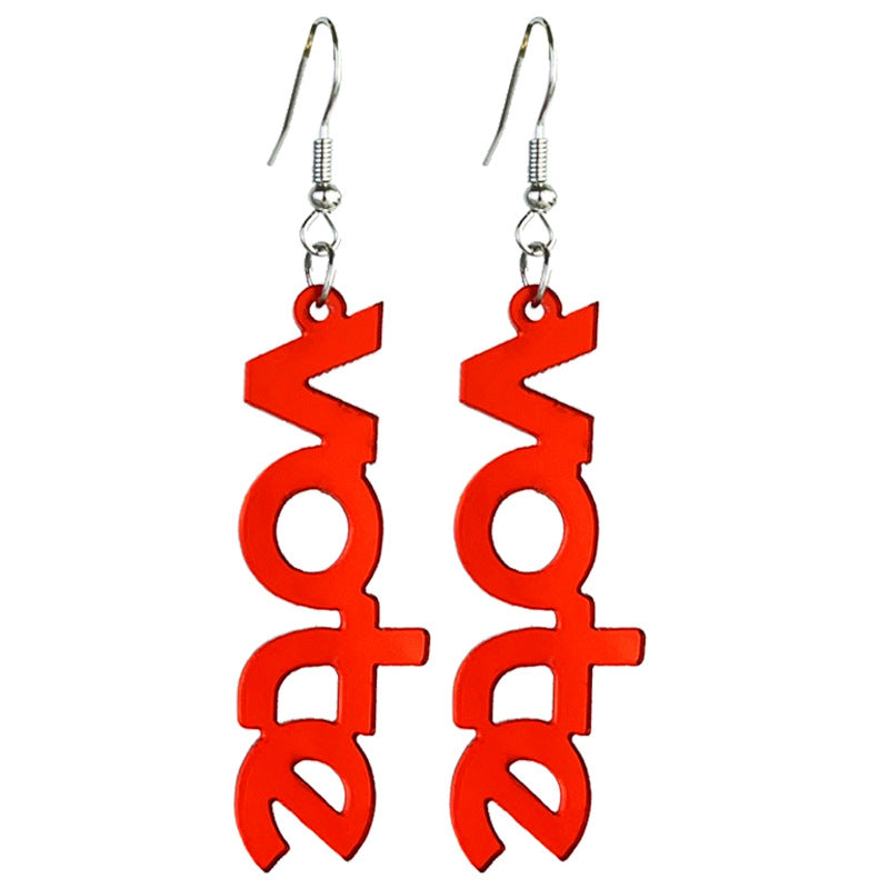 Wholesale 2 Pairs/Pack Red White Blue Wood Earrings ACC-ES-HY165