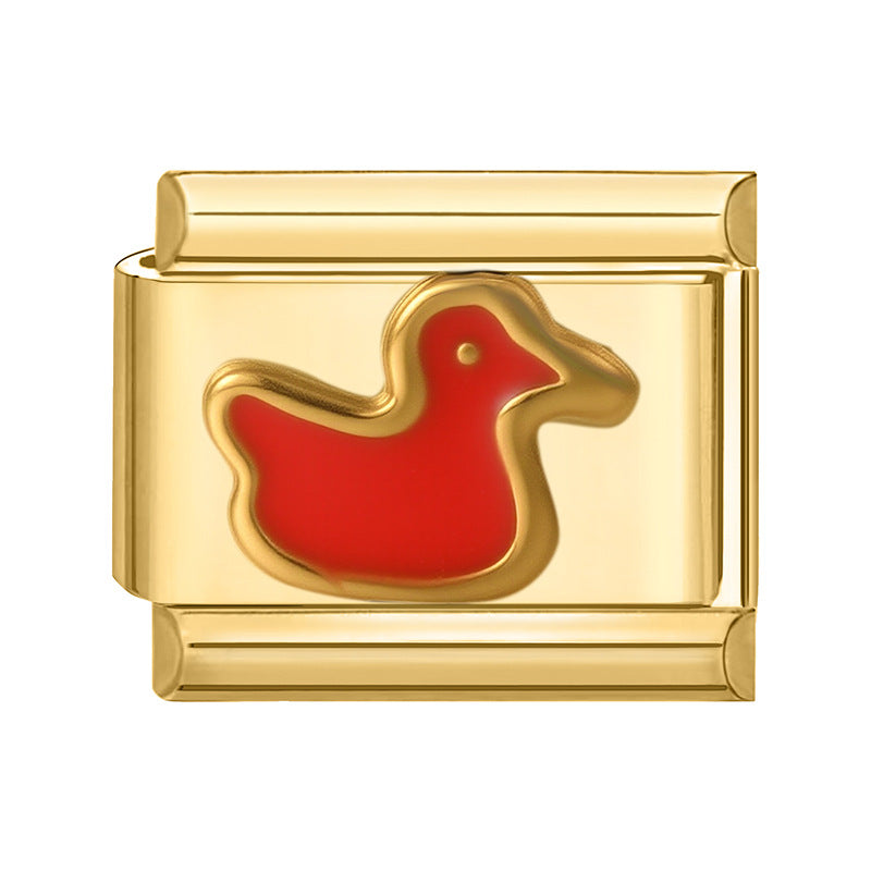 Wholesale Land Animal Italian Charms
 DIY square duck Section Creative Stainless Steel Composable Bracelet