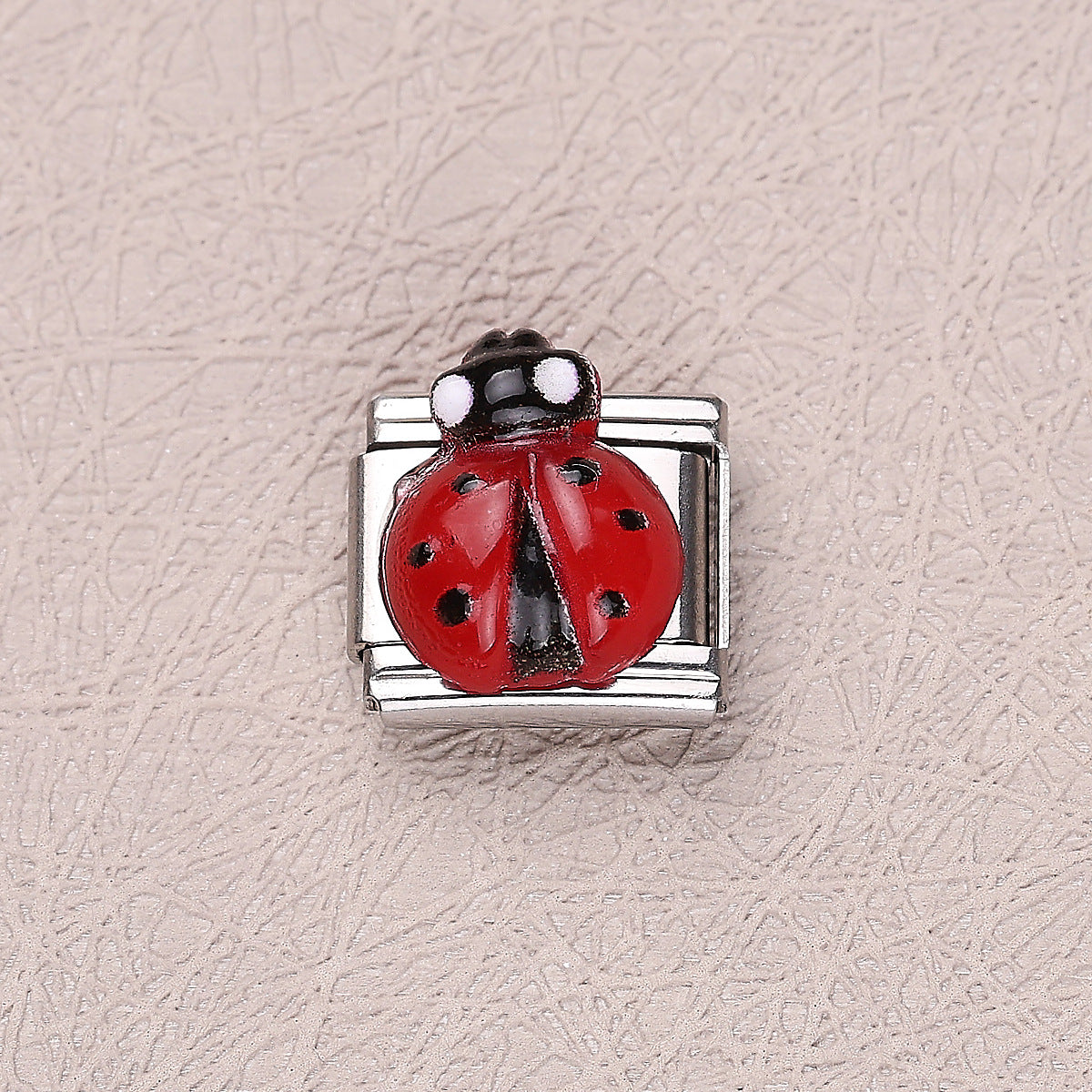 Pulsera de encanto italiano de 10 piezas al por mayor de 9 mm Diy Spliting Butterfly Ladybug Acero inoxidable Pulsero compuesto