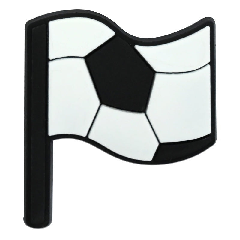 Wholesale Soft PVC Football Shoe Charms For Sandals Removable Shoe Flower Decor Casual Resale Accessory
