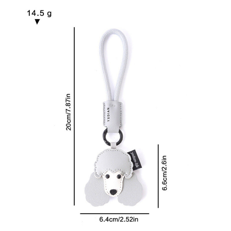 Wholesale Cartoon Leather Puppy Keychain Trendy Bag Charm Decorative Accessory For Resale
