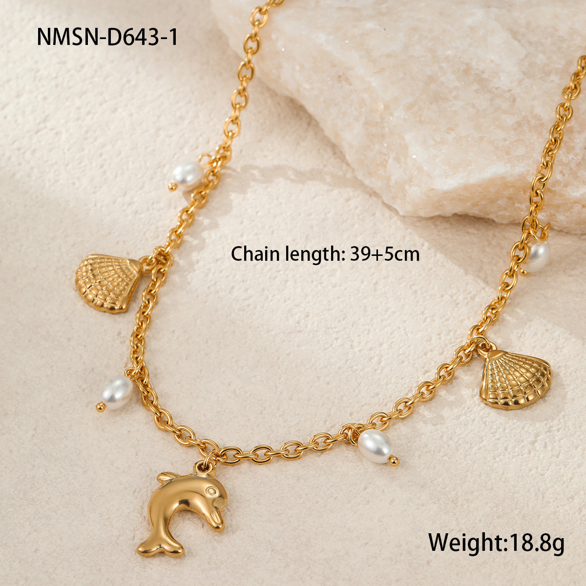 Wholesale  stainless steel necklace shell starfish necklace