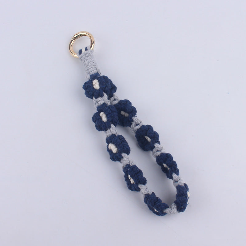 Wholesale Handmade Weaving Cotton Cord Daisy Keychain ACC-KC-GuangTian019