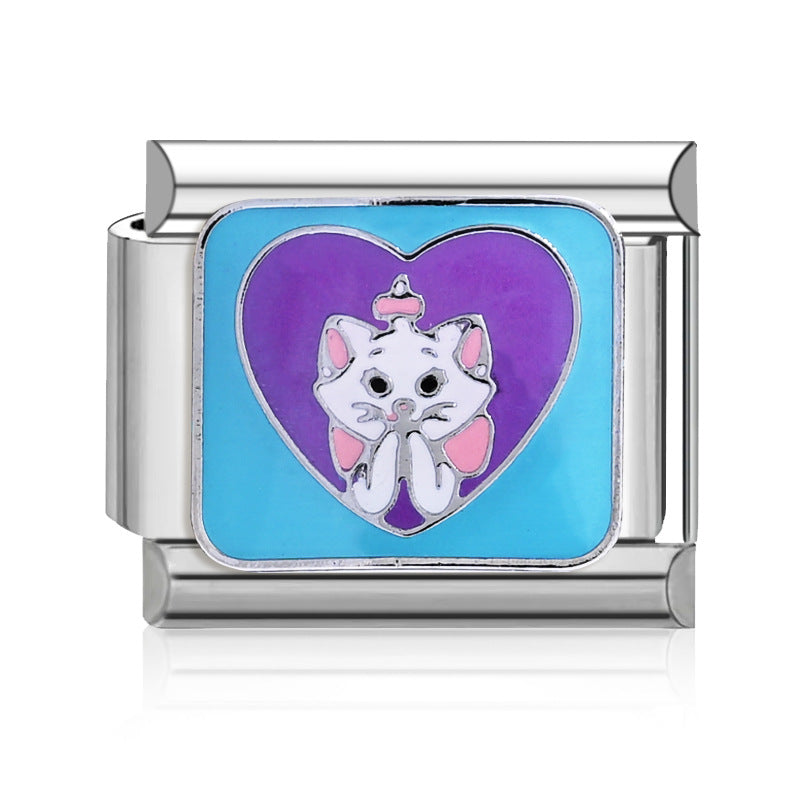 Wholesale 9mm Italian Charm Starter Bracelets DIY square Single Section Creative Stainless Steel Composable Bracelet