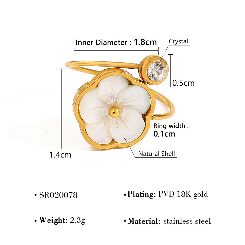 Wholesale  titanium steel jewelry suit 18K gold natural fritillary jewelry