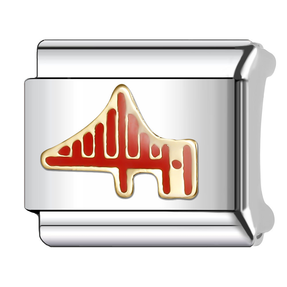 Wholesale Italian Charm Bracelet 9mm DIY Splicing American Flag Series Stainless Steel Composable Bracelet