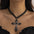 Wholesale Cyberpunk Cross Pearl  Necklace