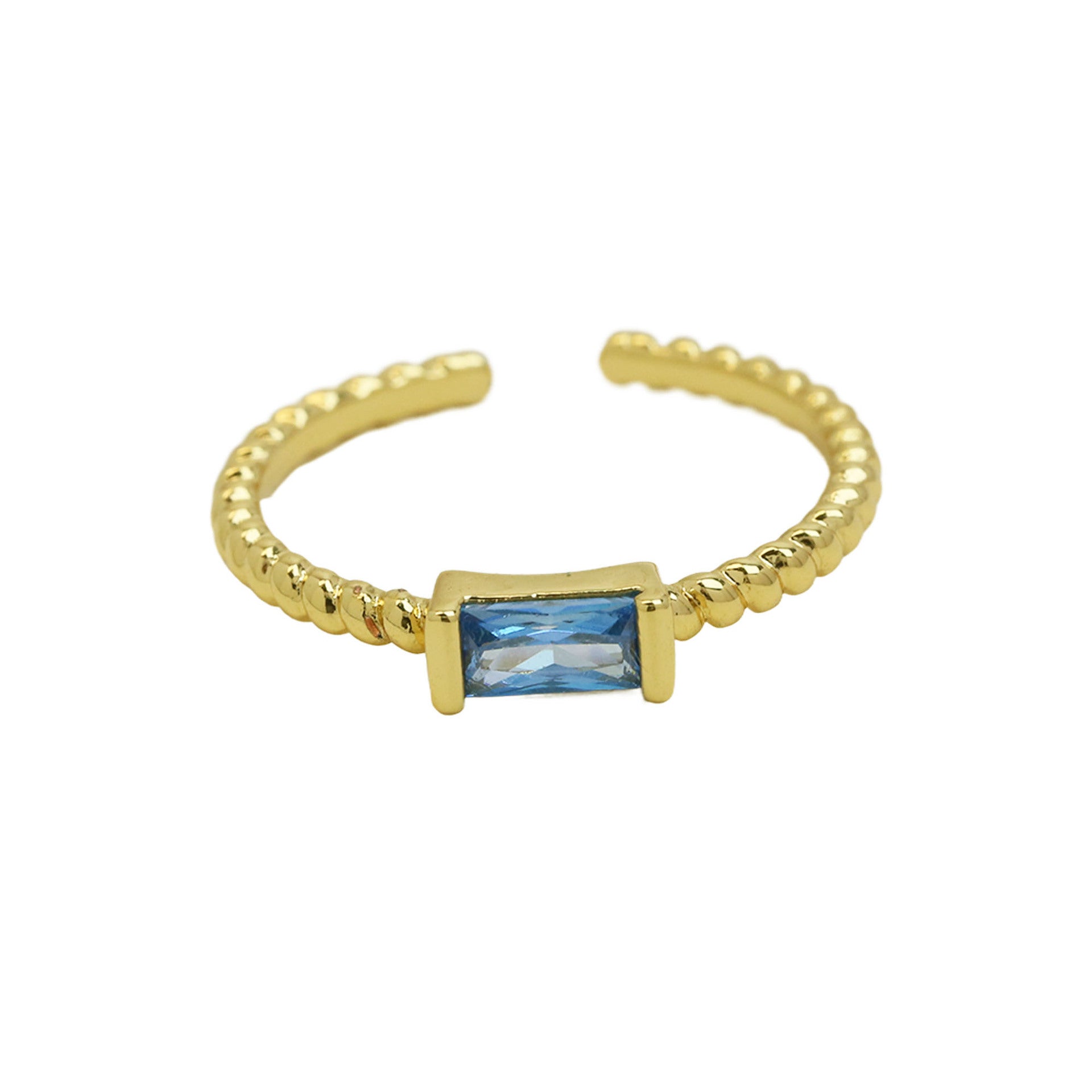 Wholesale 18k Brass Rectangular Ladder December Birthstone Open Rings ACC-RS-BaiYi001