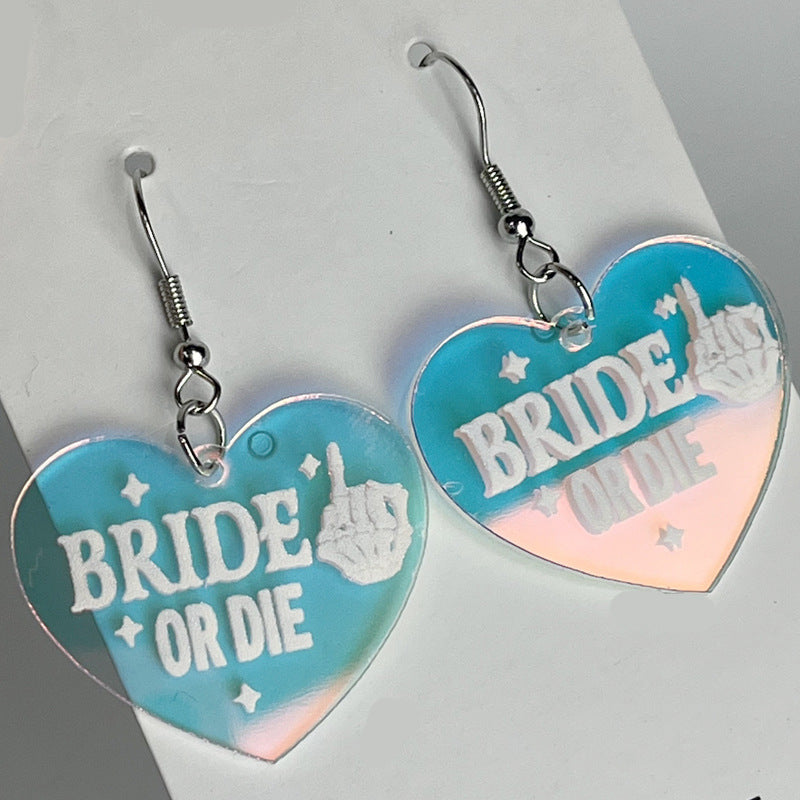 Wholesale 2 Pairs/pack Wedding Bridesmaid Jewelry Floral Pearl Laser Acrylic Earrings ACC-ES-HY078