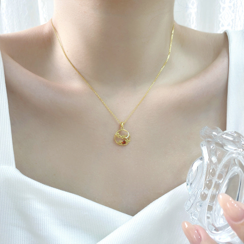 Wholesale Mama's Love Necklace Female S925 Sterling Silver Light Luxury Zircon Pendant Necklace