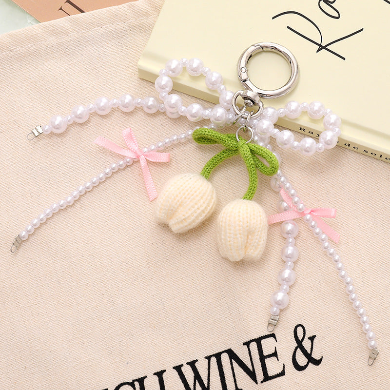 Wholesale  Wool Knitted Tulip Keychains