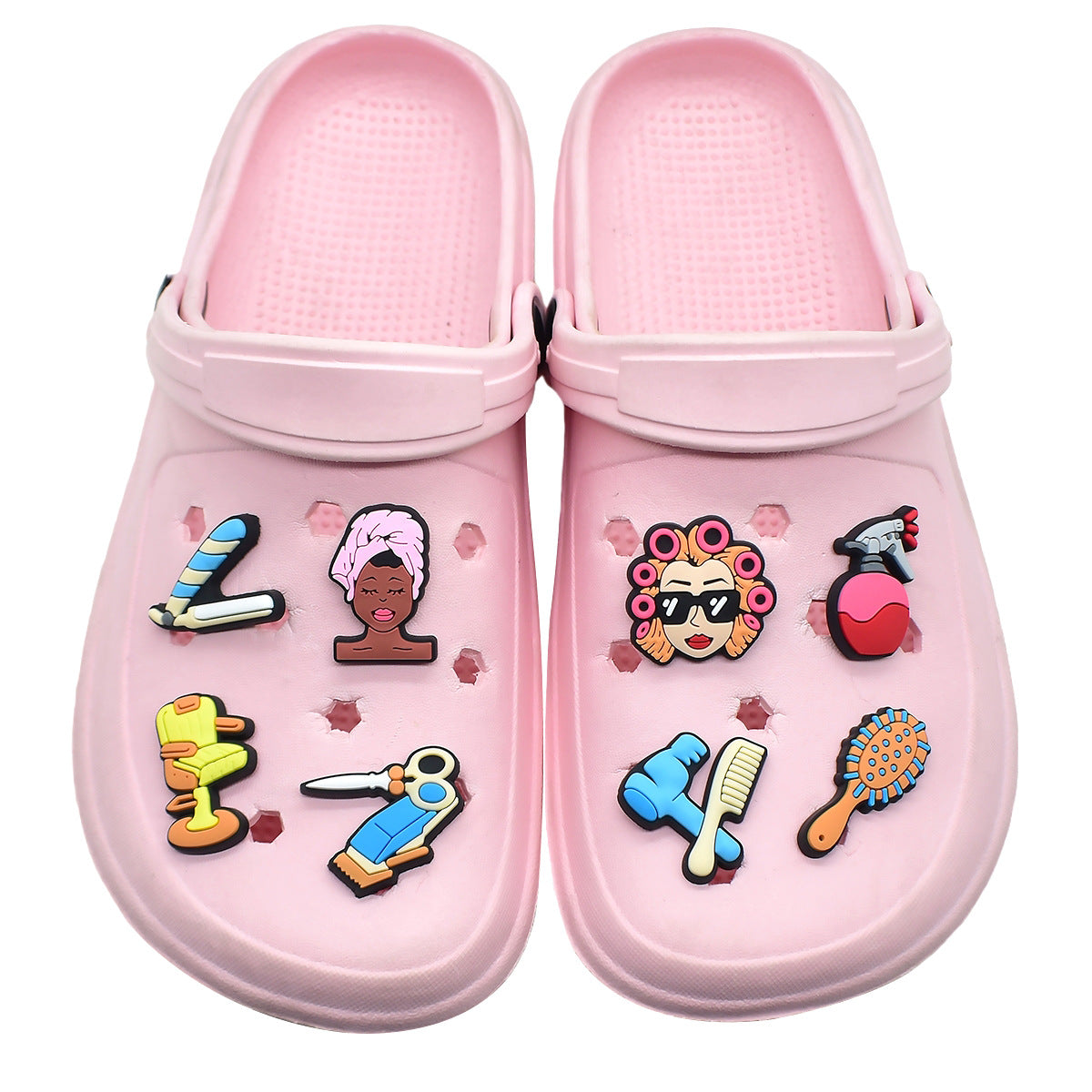 Wholesale Random 100pcs  salon-style clogs PVC Soft Rubber Shoe Buckle Decoration
