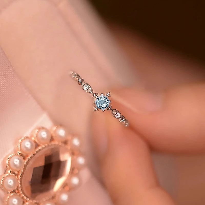 Wholesale Blue Snowflake Ring Women's Light Luxury  Ring