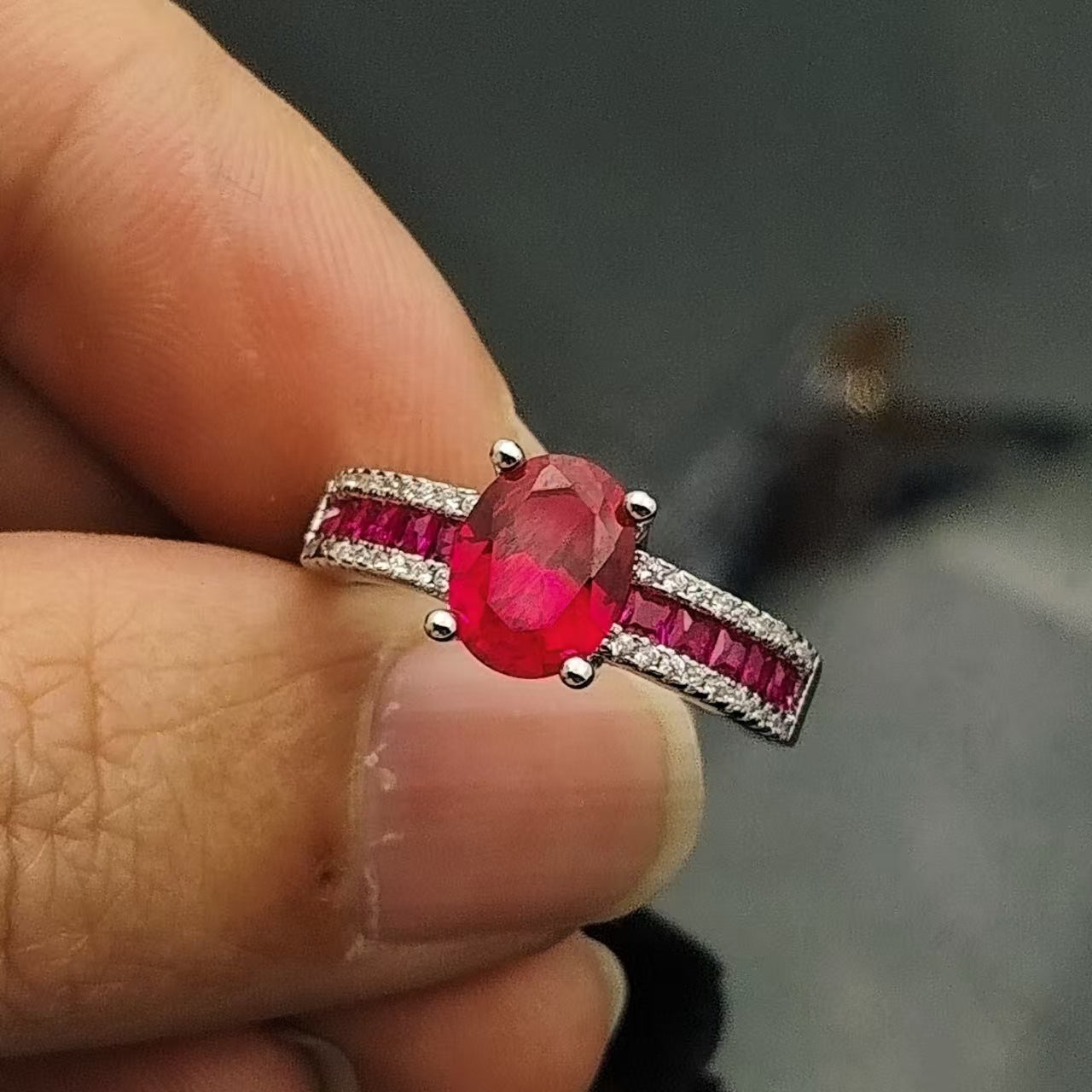 Wholesale Adjustable Oval Ruby Ring