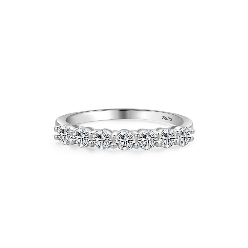 Wholesale S925 Sterling Silver Round Colored Diamond Ring