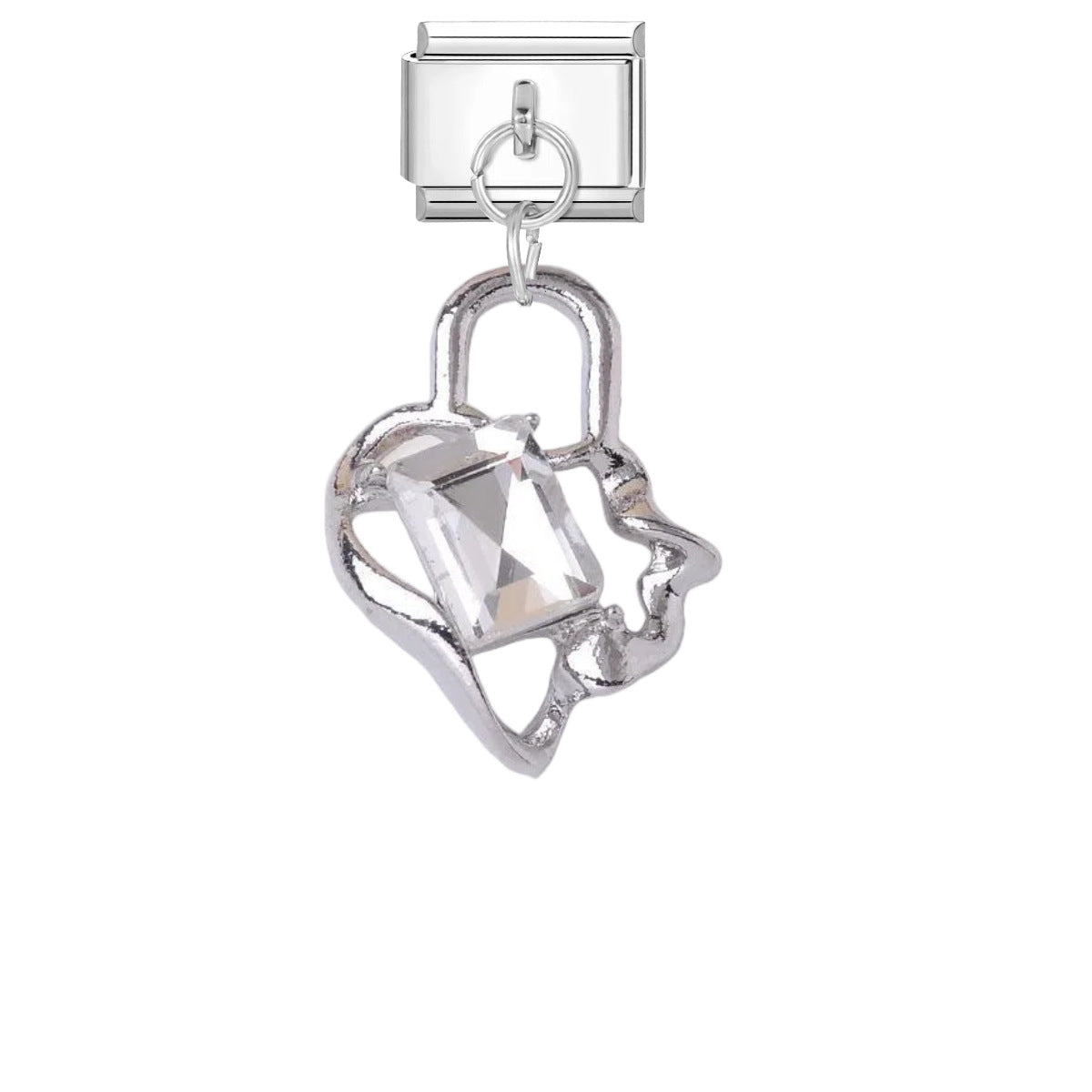 Wholesale Stylish DIY Charm Pendant for Bracelet Watch Strap - Titanium Steel Enamel Butterfly Cross Rhinestone Jewelry Accessory