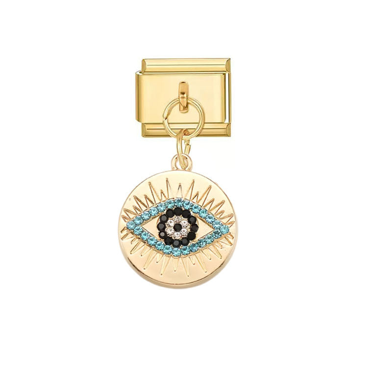 Wholesale Evil Eye Pendants – Alloy with electroplated finish;  DIY jewelry accessories suitable for everyday wear or as gifts