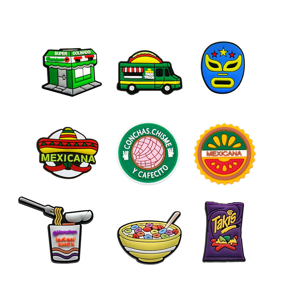 Wholesale Random 100pcs Mexican style Shoes Accessories Shoes Charms