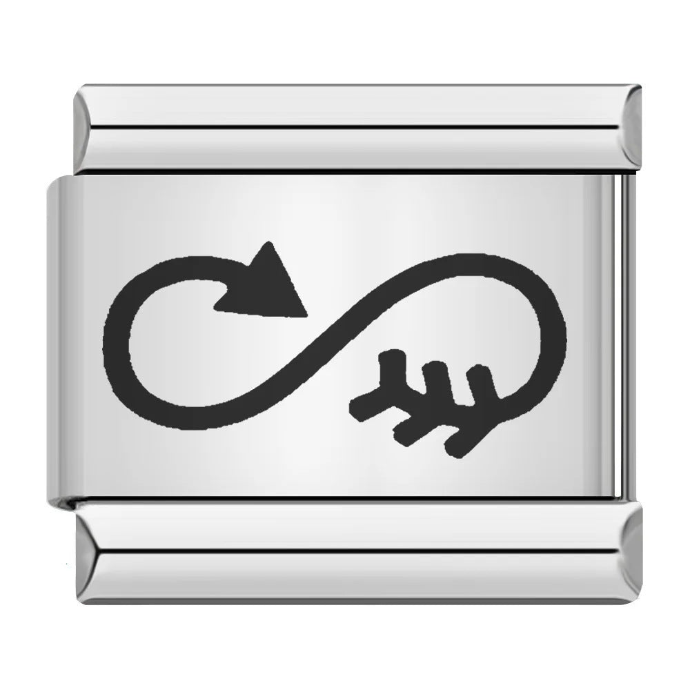 Wholesale 9mm Italian Charm Starter Bracelets DIY Laser Single Section Creative Stainless Steel Composable Bracelet