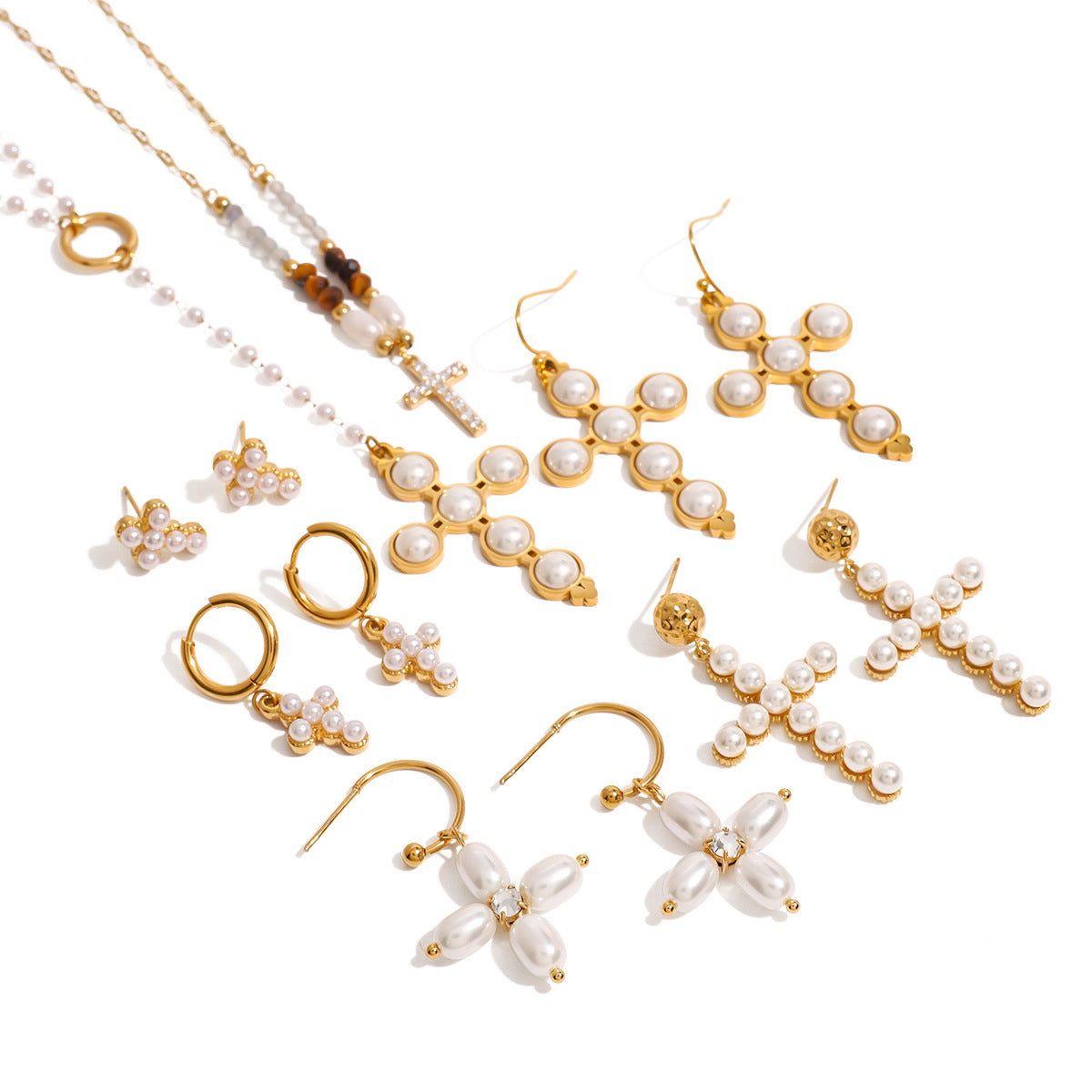 Wholesale European American Style Cross Pendant Necklace,  Stylish Jewelry Accessory for Women,  Boutique Resale Gift