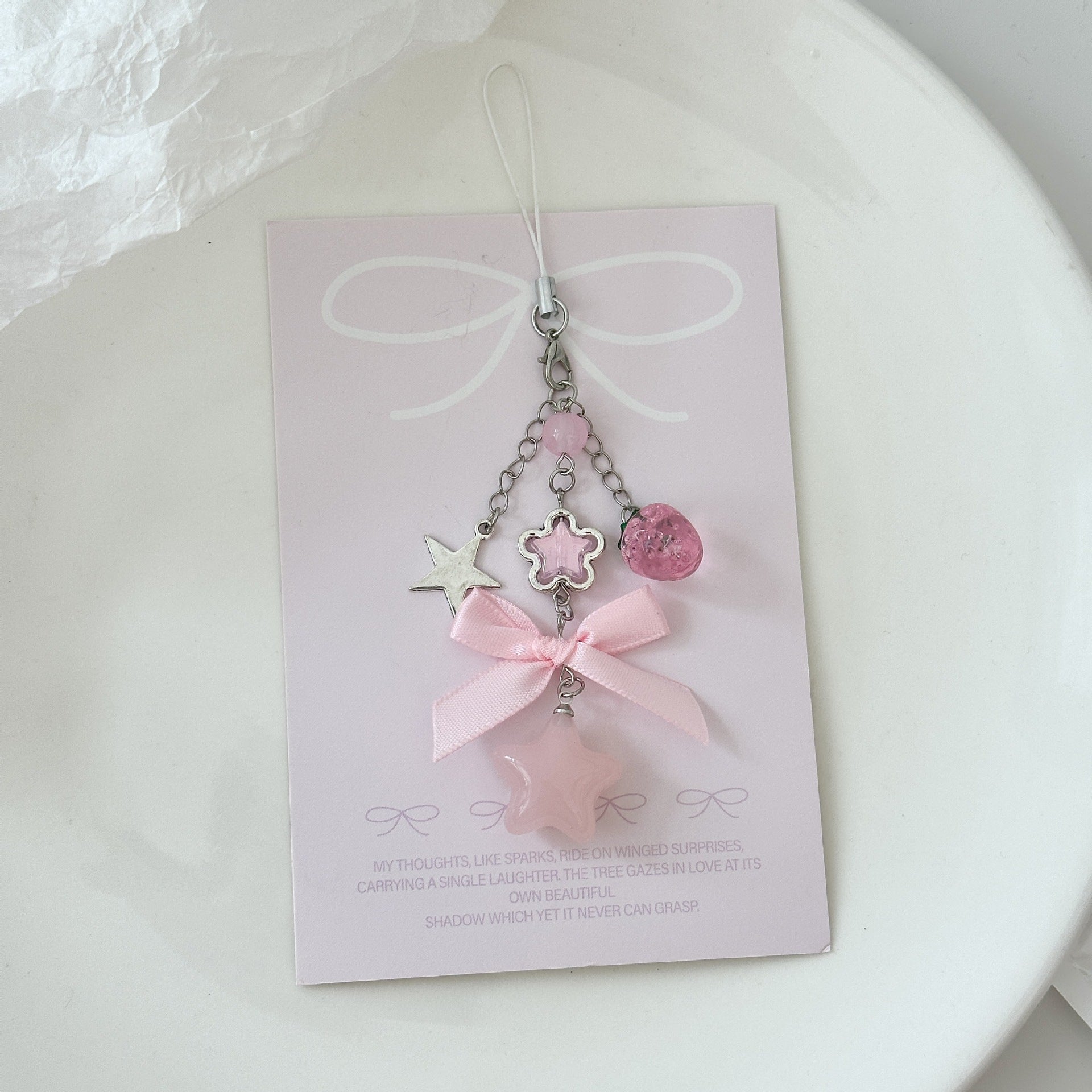 Wholesale  Flower Fat Star Beaded  Keychain