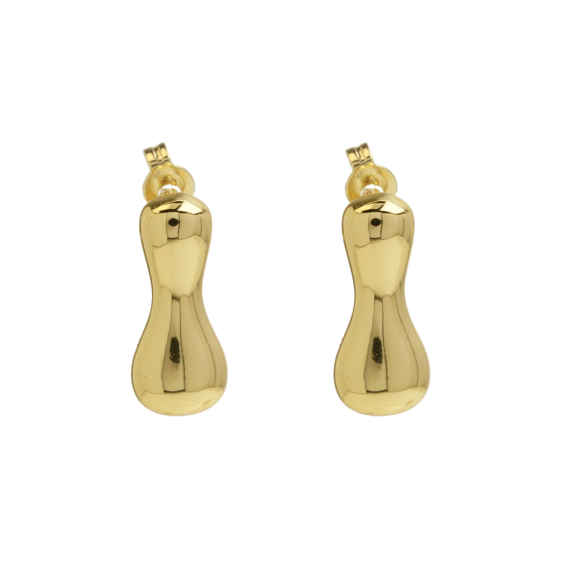 Wholesale  copper plated 18k real gold chubby bubble balloon 26 English letter earrings