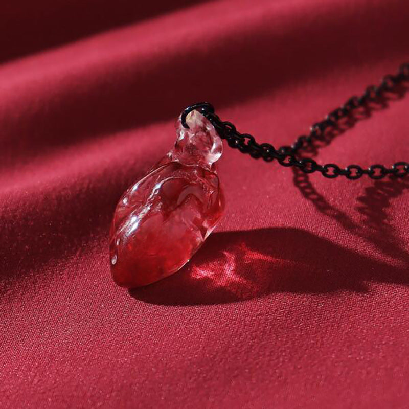 Wholesale  resin heart organ necklace creative necklace