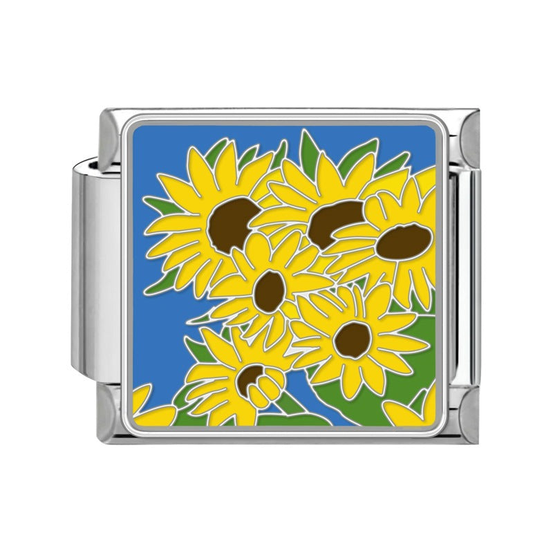 Wholesale Flower Module DIY Bracelet Set Italian Creative Design Stainless Steel Jewelry for Boutique Resale