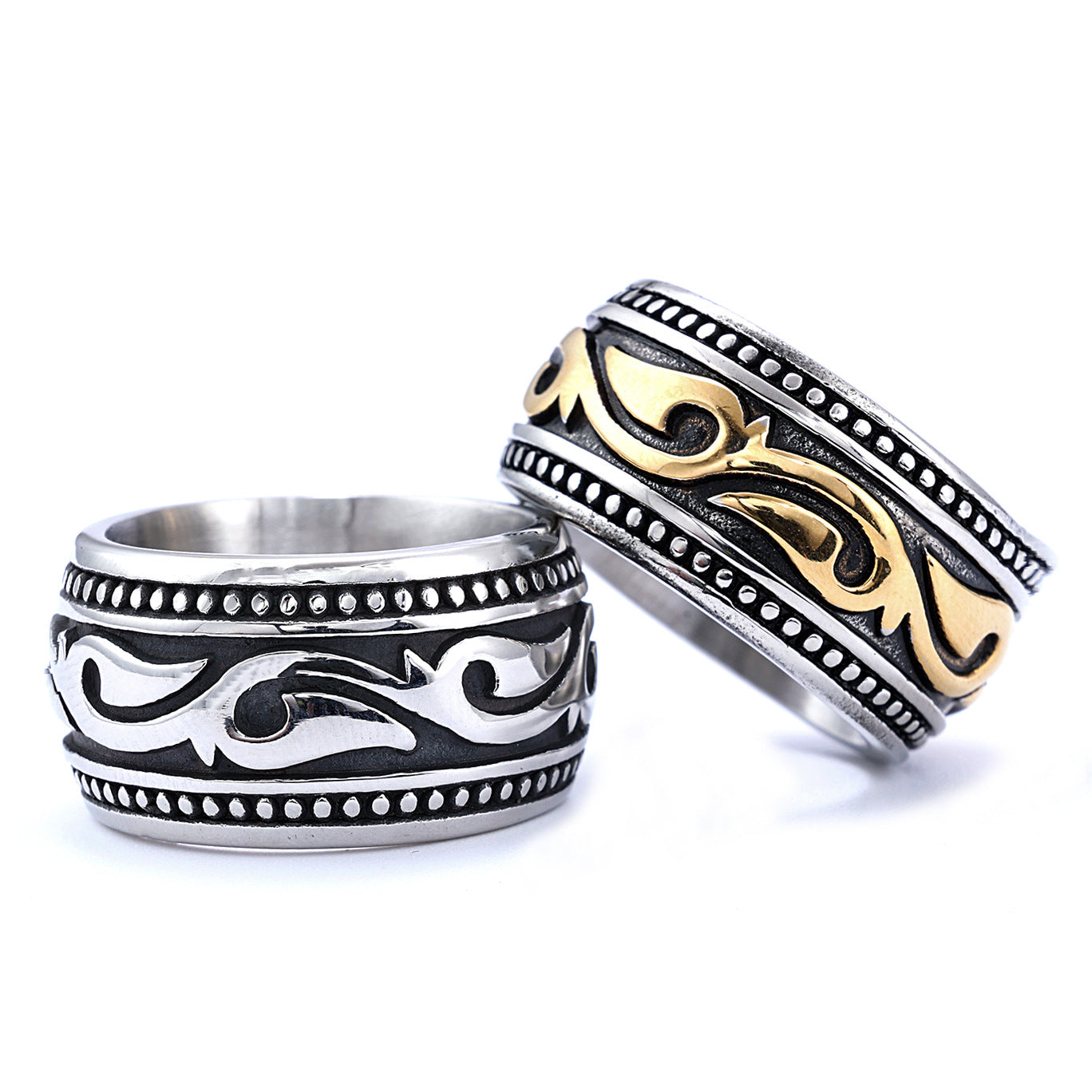 Wholesale Retro Totem Ring Titanium Steel Ring ACC-RS-Moer004