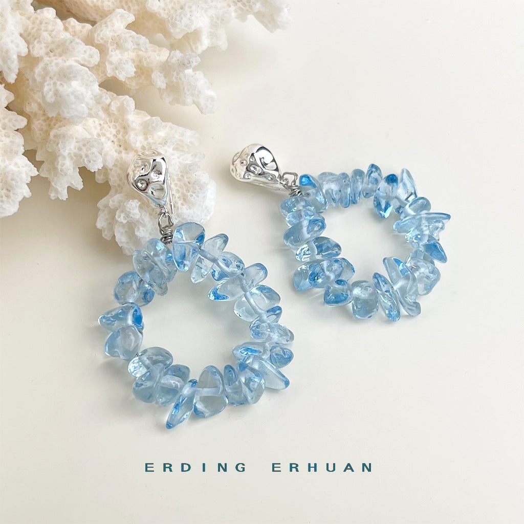 Wholesale hoop blue earring