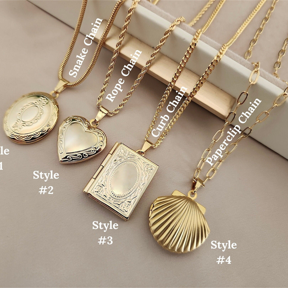 Wholesale  stainless steel love box shell oval necklace