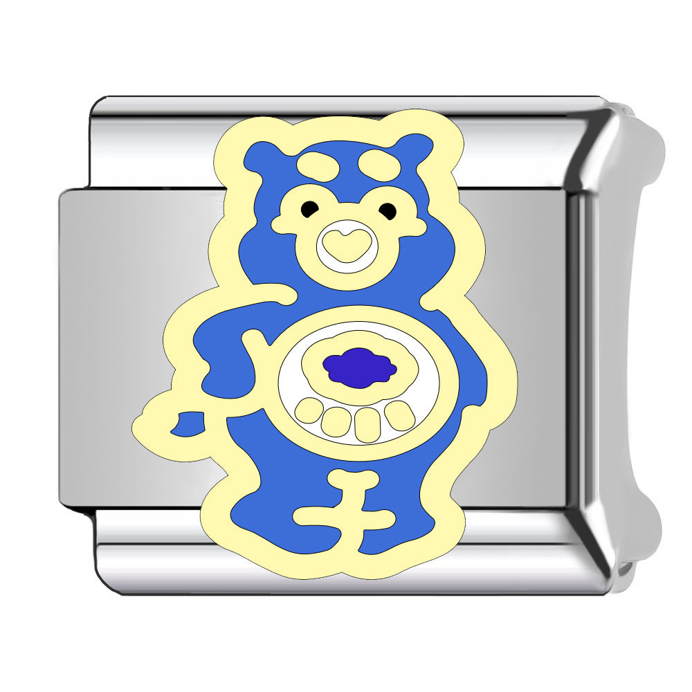 Wholesale Italian Charm Bracelet 9mm DIY Cartoon bear   Creative Stainless Steel Composable Bracelet