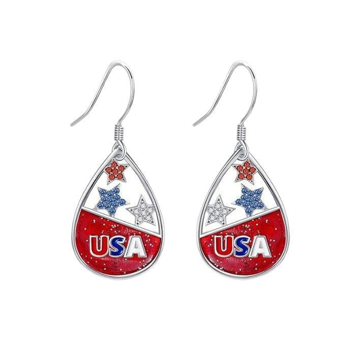 Wholesale Independence Day Star Letter Pendant  Earrings